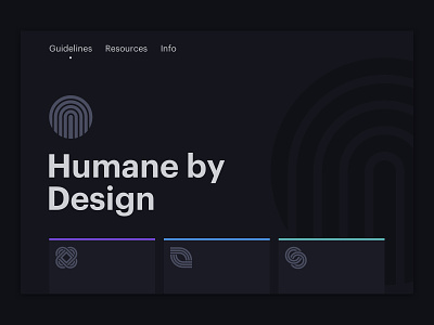 Humane By Design Homepage animation design ethics grid iconography layout ux vector