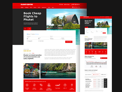FLIGHT CENTRE destination page redesign adobe xd airline daily ui design digital holiday travel ui web design webdesign website