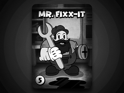 Retro Card Illustration card cartoon grain illustration mechanic oldschool retro