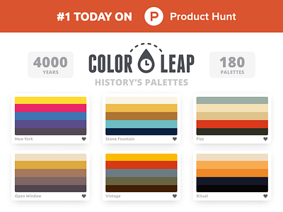 Color Leap - History's Palettes color history illustration inspiration palette producthunt software tool ui vintage