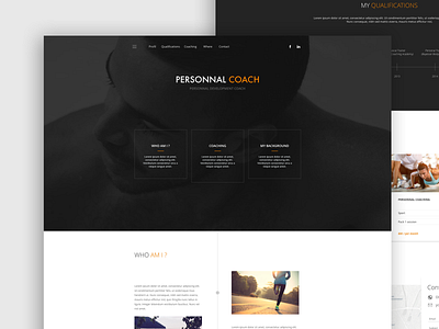 Personal coach website design ui web