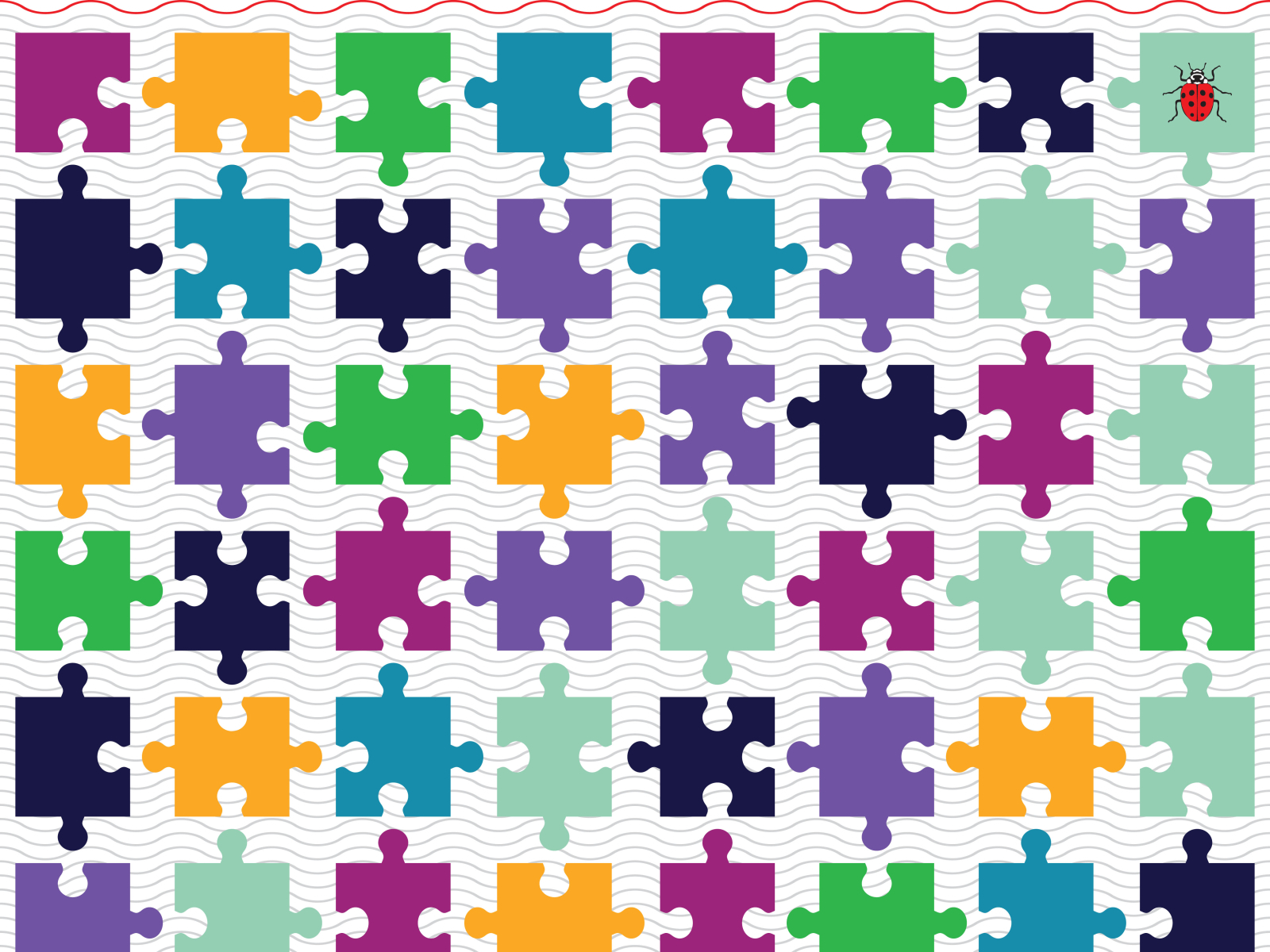 Svg Colored Puzzle Separate Pieces Digital Clipart By