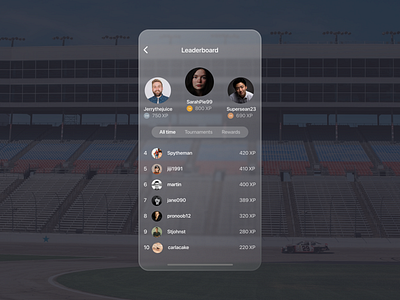 Racing tournament leaderboard figma interface leaderboad mobile ui