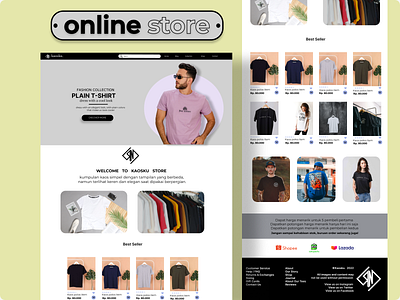 KAOSKU. - Fashion Product Shopify Template design graphic design illustration landing pge minimal online store ui uiux ux web design website