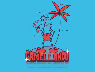 caribbean Camel arabic blue camel caribbean cartoon dubai flavor happiness latino tshirts vintage