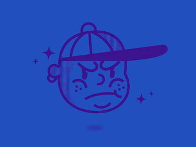 AngryKid acab bad blue cap cartoon children flat illustration kid mad