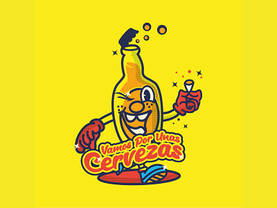 HappyBeer beer cartoon happy red tshirt vector vintage design yellow