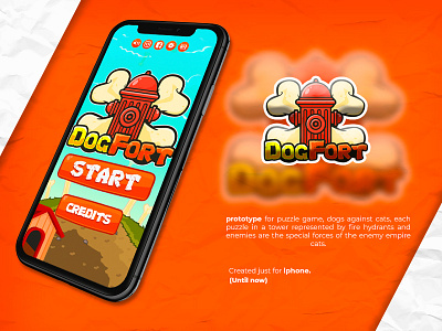 DogFort Game app concept app game design dog game art hydrant iphone landing design logo app pets ux ui