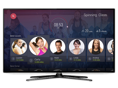 Fitness Leadboard android tv material design smart tv ui ux visual design