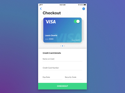 Daily UI 002: Credit Card Checkout 002 checkout creditcard dailyui ios ios11 ui visa
