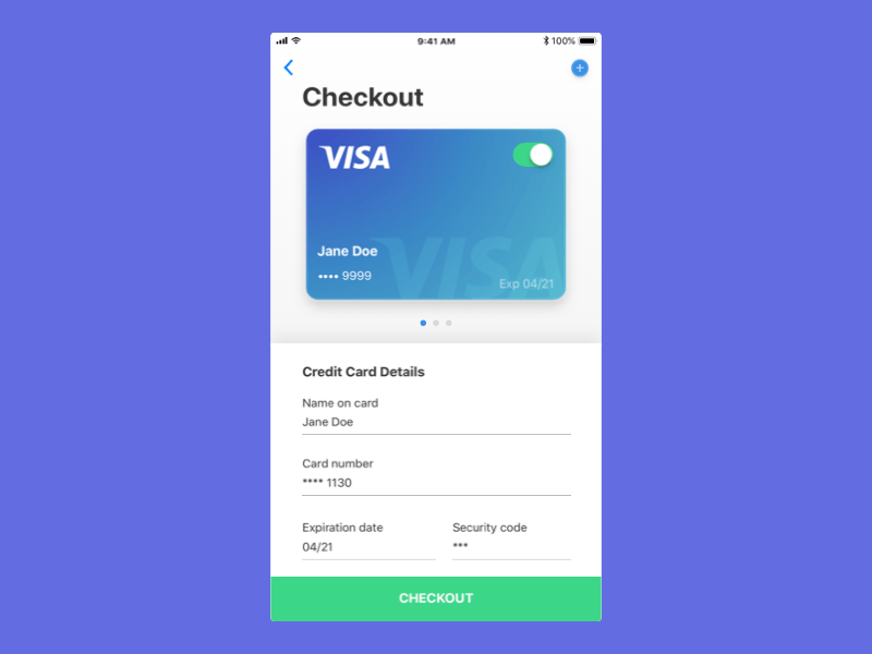 Daily UI 002: Credit Card Checkout animation checkout credit card daily 100 challenge daily ui 002 dailyui design interaction ios iphone mobile payment ui ux visual design