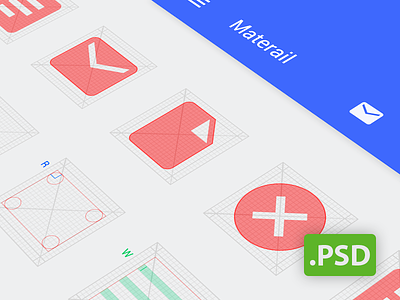 Android Grid Psd (Template for Android L icon) android google grid icons material template