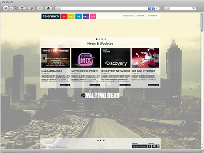 (2012) Telemach Website internet minimalist mobile telemach tv walking dead web design
