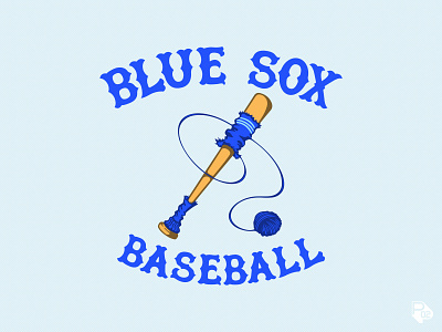 Blue Sox Secondary baseball chicago graphic design hand lettering identity illustration illustrator logo procreate sports typography vector