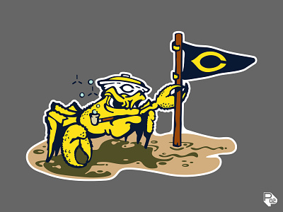 Crabby and Scrappy baseball branding character identity illustration illustrator logo mascot sand crab sports texas vector