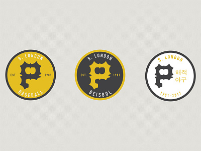 Pirates Badges in English, Spanish and Korean baseball branding identity lettering sports