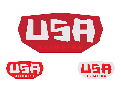 Updated Red Colorway branding climbing identity logo team usa