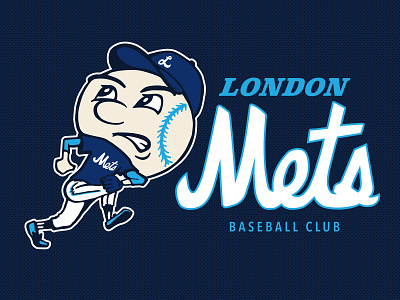 London Mets "Mr. Mate" apparel design baseball branding graphic design hand lettering illustration illustrator logo mascot character mascot design mascot logo sports typography vector