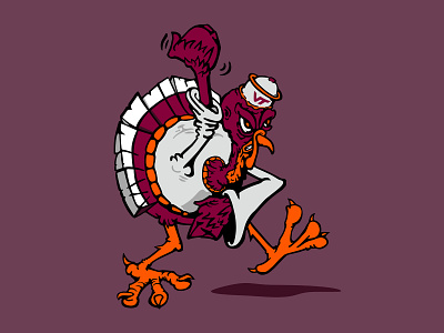 Thems' Fightin' Birds You Turkey! apparel design design graphic design hokiebird hokies identity illustration illustrator logo mascot mascotdesign oldschool sports turkey university vector vintage virginiatech