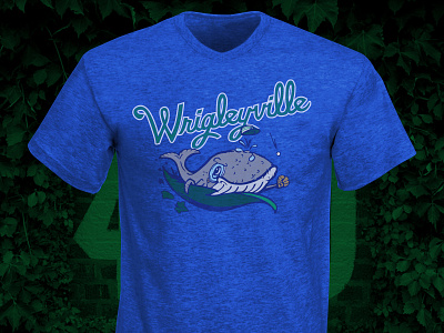 Wrigleyville Whales in Blue apparel design baseball branding chicago fantasy baseball graphic design hand lettering illustration illustrator lettering mascot mascot design mlb sports vector wrigley field
