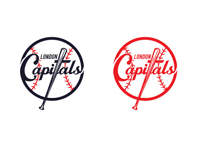 London Capitals (Yankees Homage) baseball branding design graphic design hand lettering identity illustration illustrator lettering logo new york sports typography vector yankees