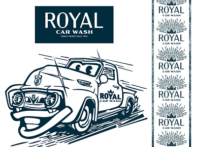 Royal Car Wash Brand branding icon identity illustration illustrator lettering logo texas typography