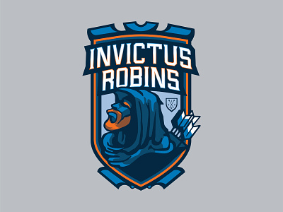 Invictus Robins branding design graphic design hand lettering identity illustration illustrator invictus lettering mascot mascot design robinhood sports sports logo typography vector
