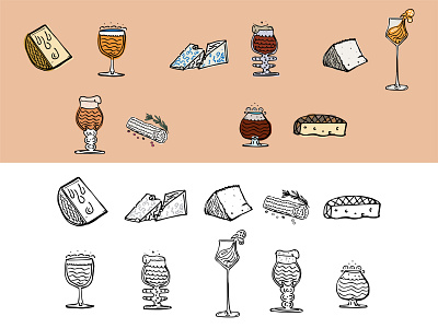 Cheese n Beers beer beverage design food gbh gbh goodbeerhunting identity illustration illustrator spot illustration