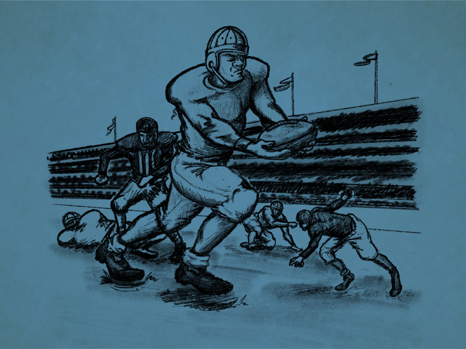 NFL in London - Chicago vs Oakland leatherhead vintage raiders chicago bears oakland chicago football nfl sports illustration vector illustrator