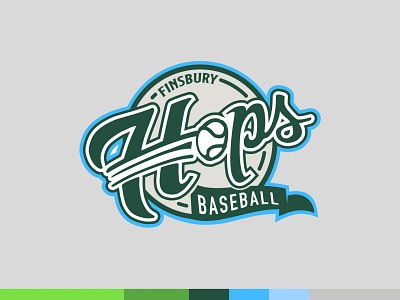 Finsbury Hops Baseball baseball branding graphic design hand lettering identity illustration illustrator logo sports typography