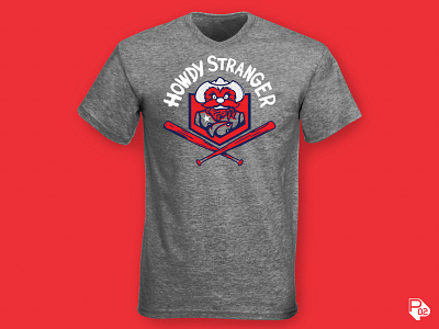 Howdy Stranger Tee Design baseball branding design identity illustration illustrator logo rangers sports texas vector