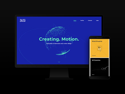 zazu.tv portfolio animation blue design mobile motion responsive semplice ui ux web website