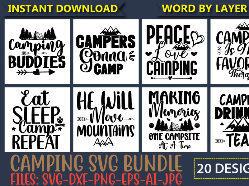 Camping SVG Bundle by Tarmina akther on Dribbble