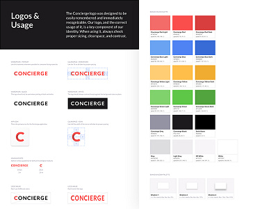 Concierge Brand Standards brand brand standards colors concierge guide logo rules standards style guide styleguide ui user interface
