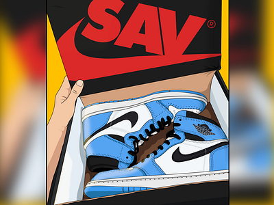 NIKE shoes in cartoon style