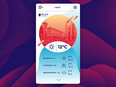 T M P O - UI Concept abstract app design gradients graphic illustration new simple soft ui weather