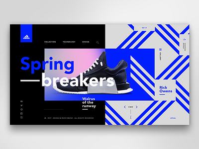 Spring – breakers - Ui concept adidas ecomerce fashion flat landing page layout material rick owens ui user interface ux website