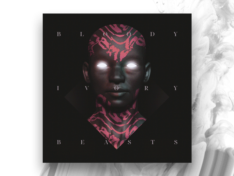 Neon skin – animated ep cover african album black color cover dark death glitch neon typography