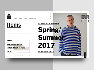 DOVER STREET MARKET - REDESIGN ecommerce fashion flat homepage landing page minimal moda mode redesign trend ui ux