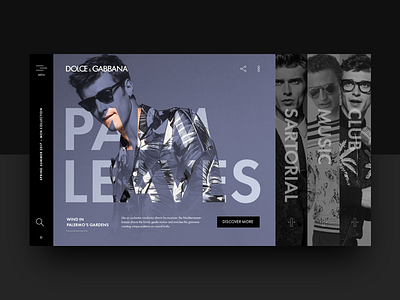 D&G – SS17 – Alternative concept dg dolcegabbana fashion homepage landing page layout material minimal ss17 ui ux