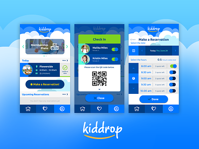 Kddrp – fancy and sharp app UI app children clean digital ios kids minimal parents screen sketch ui web
