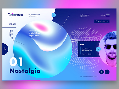 FREE DOWNLOAD - Sketch UI - ARCHIFUTURE abstract design free freebie futura modern postmodern sketchapp template ui ux web