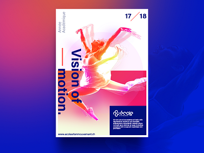 Vision of Motion - Poster Design ballet dance dancer gradient modern motion poster simple swiss