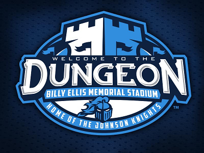 The Dungeon Logo badge castle dungeon football high school knights logo