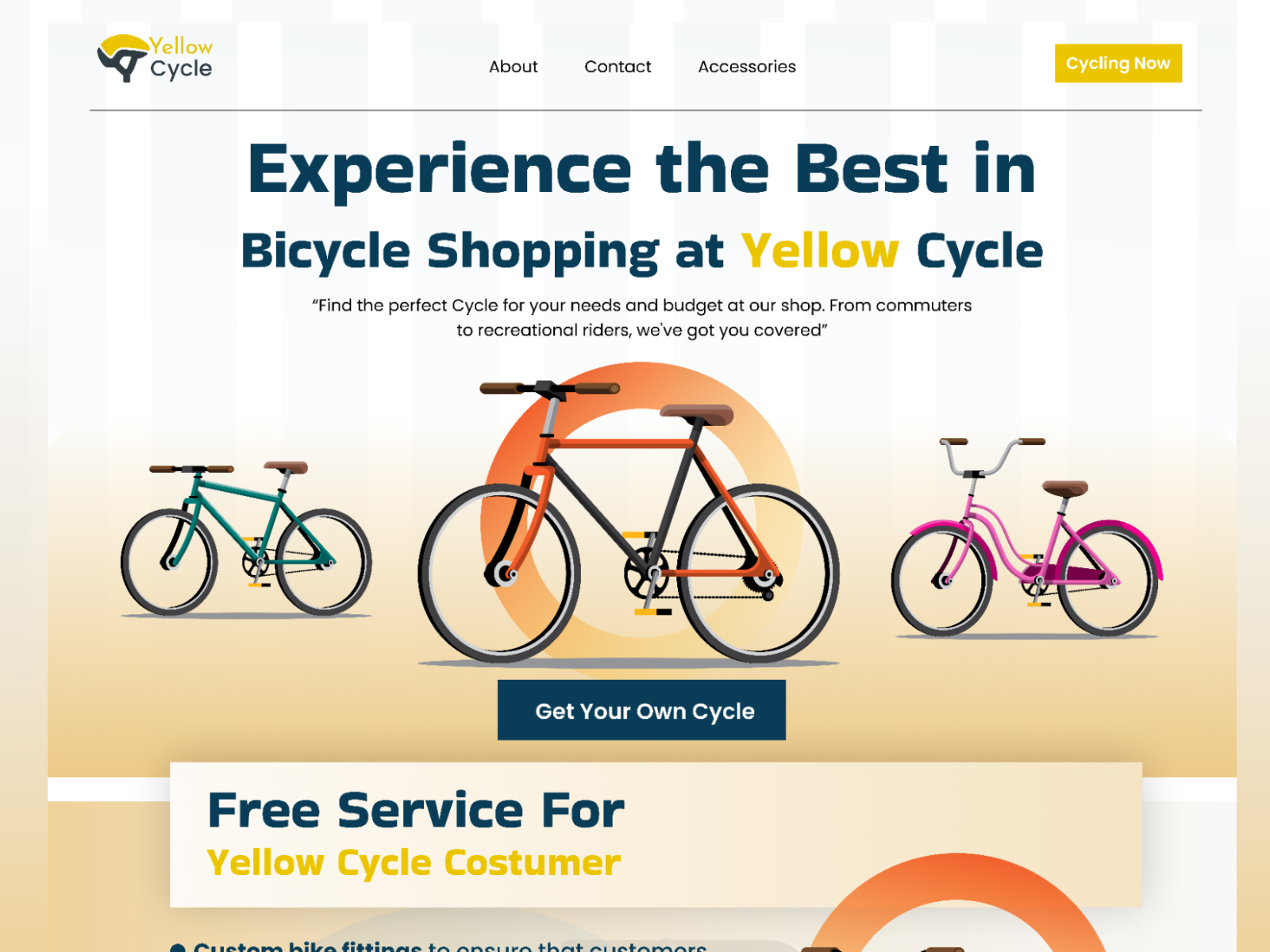 Landing Page Yellow Cycle