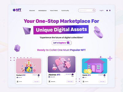 NFT Emporium Landing Page 3d design graphic design landingpage nft ui ui design ux uxdesigner