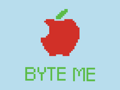 Byte Me apple big apple byte illustration megabit megabyte minimal pixel art pixels vector vector illustration