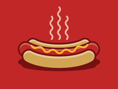 The Hot Dog Illustration fun hot dog icon illustration illustrative design junk food minimal red steam summer summertime