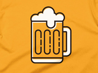 The Beer Shirt beer design illustration minimalist mug t shirt yellow