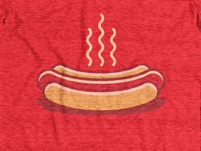 The Hot Dog Shirt Dribbble Cotton Bureau hot dog icon illustration junk food minimalist red t shirt